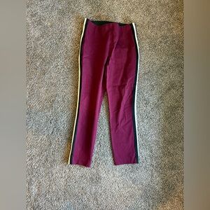 a new day Maroon Knit Pants with Black and White Side Stripes